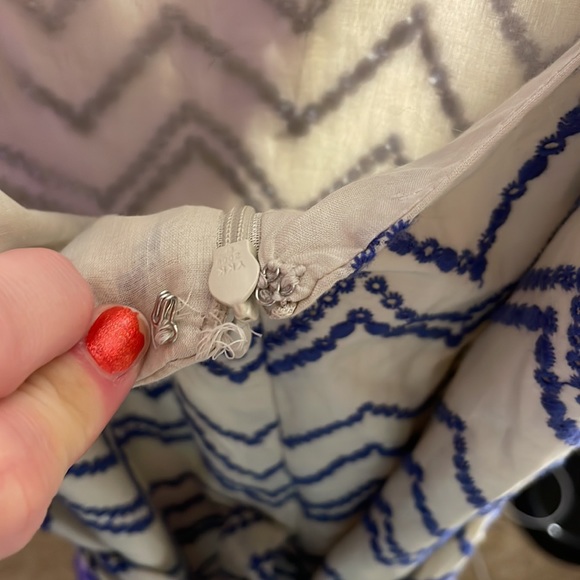 🛍️EUC LOFT embroidered Mini Dress w/ tie belt Sz.4 293 - Picture 3 of 6